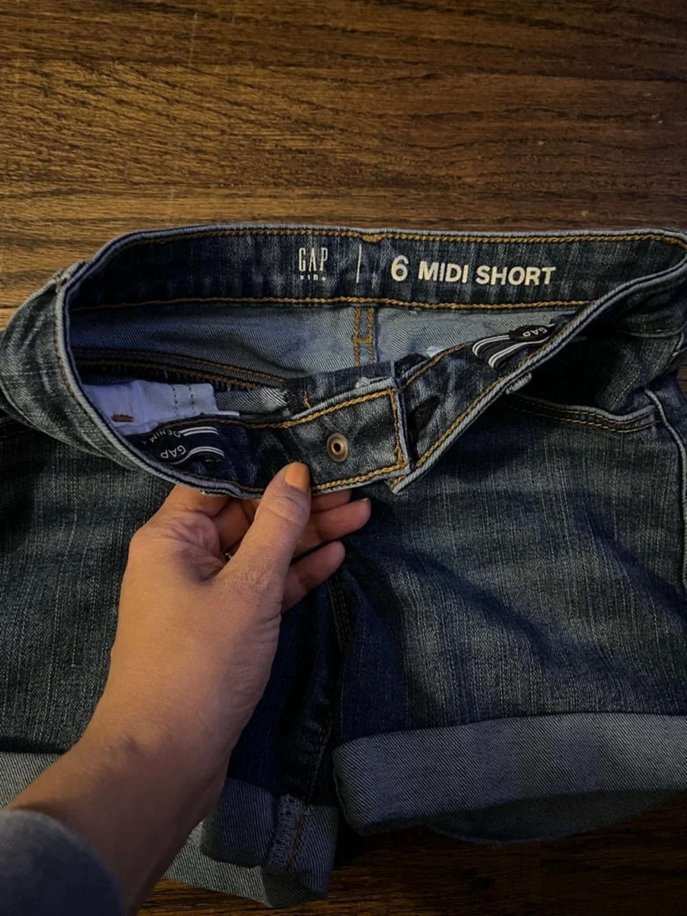 GAP Indigo Rolled-Hem Denim Shorts